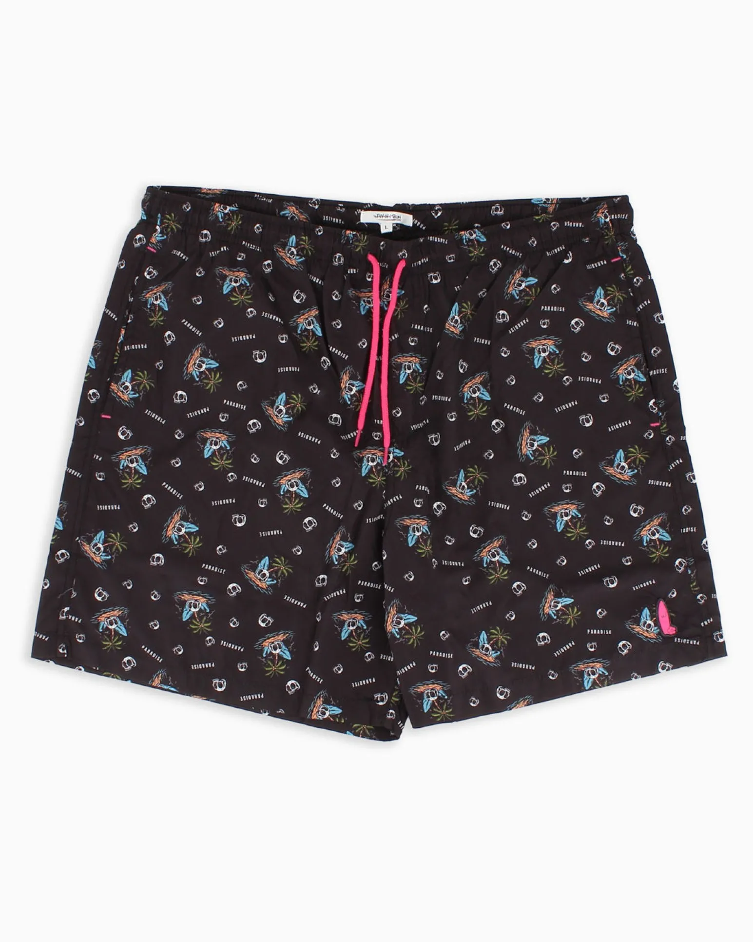 WAIKIKI RUN - BOXER MARE NERO CON DETTAGLI GRAFICI DA UOMO, IBIZA