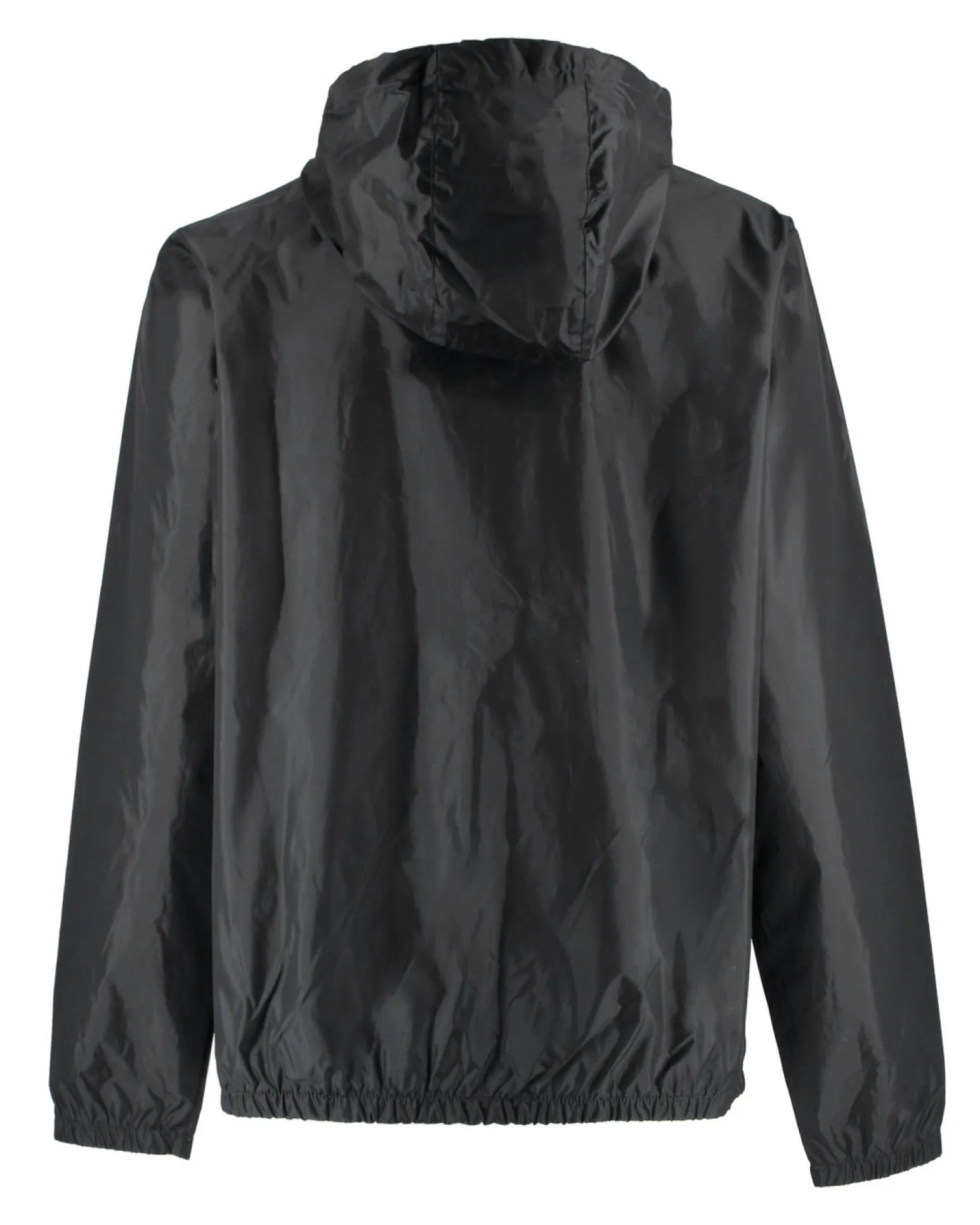 WAIKIKI RUN- K-WAY CON CAPPUCCIO FULL ZIP UOMO VERDE MILITARE CON DETTAGLI ARANCIONI FLUO - VERANO