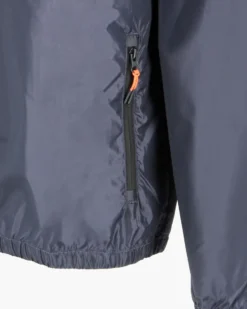 WAIKIKI RUN- K-WAY CON CAPPUCCIO FULL ZIP  UOMO  BLU SCURO CON DETTAGLI ARANCIONI FLUO - VERANO
