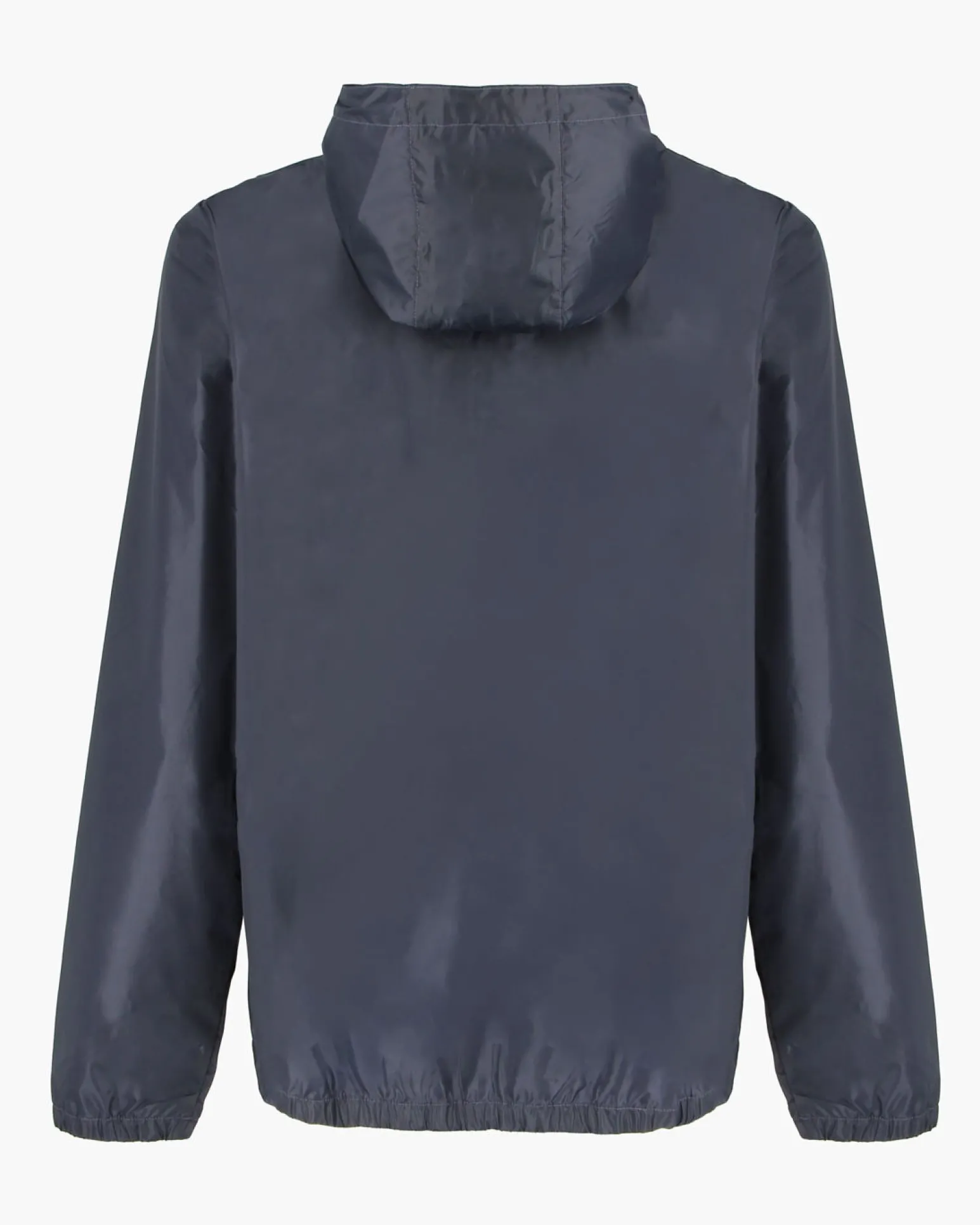 WAIKIKI RUN- K-WAY CON CAPPUCCIO FULL ZIP UOMO BLU SCURO CON DETTAGLI ARANCIONI FLUO - VERANO