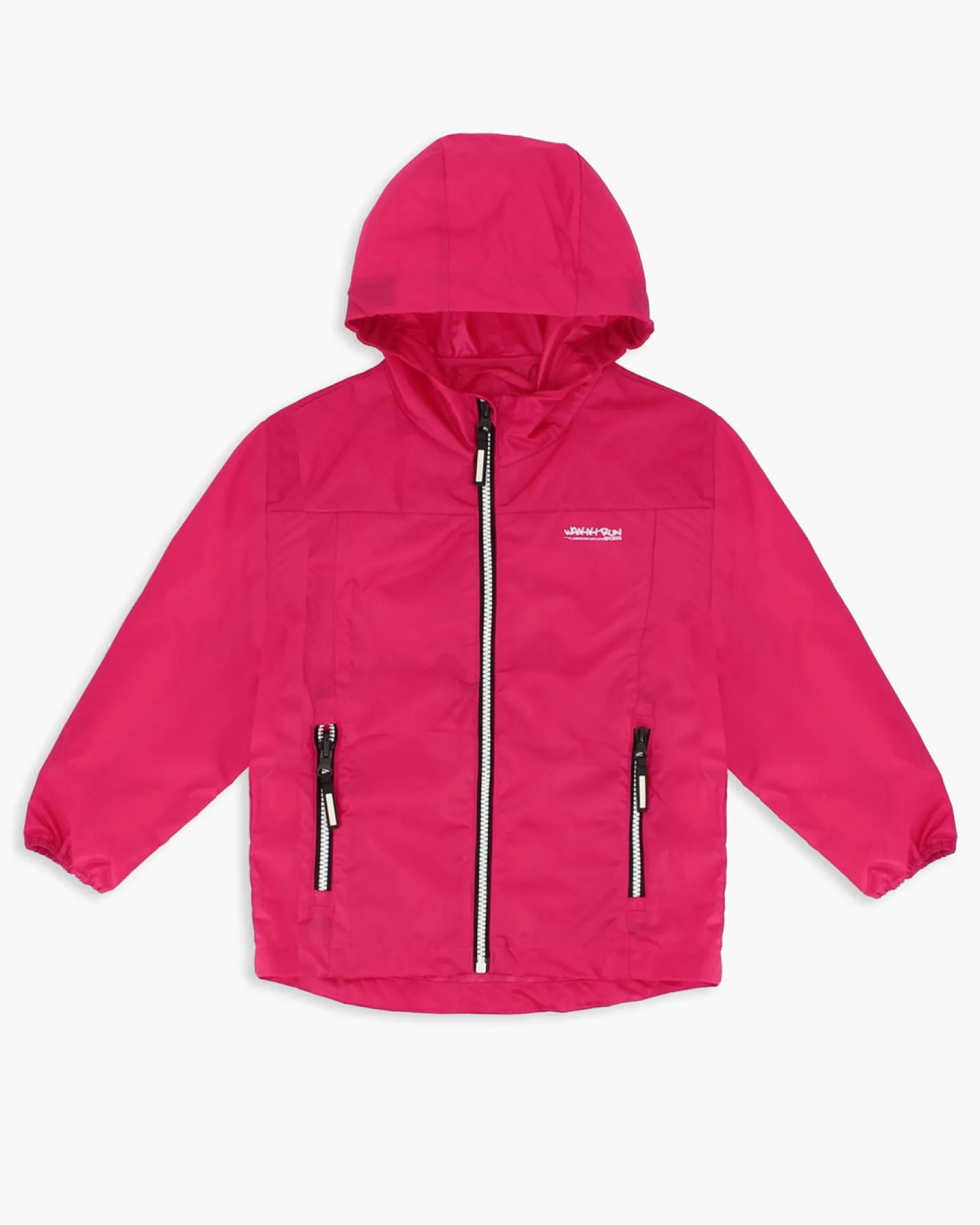 WAIKIKI RUN- K-WAY CON CAPPUCCIO BIMBA FUXIA CON DETTAGLI BIANCHI E NERI - IDRO