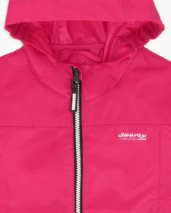 WAIKIKI RUN- K-WAY CON CAPPUCCIO BIMBA FUXIA CON DETTAGLI BIANCHI E NERI - IDRO