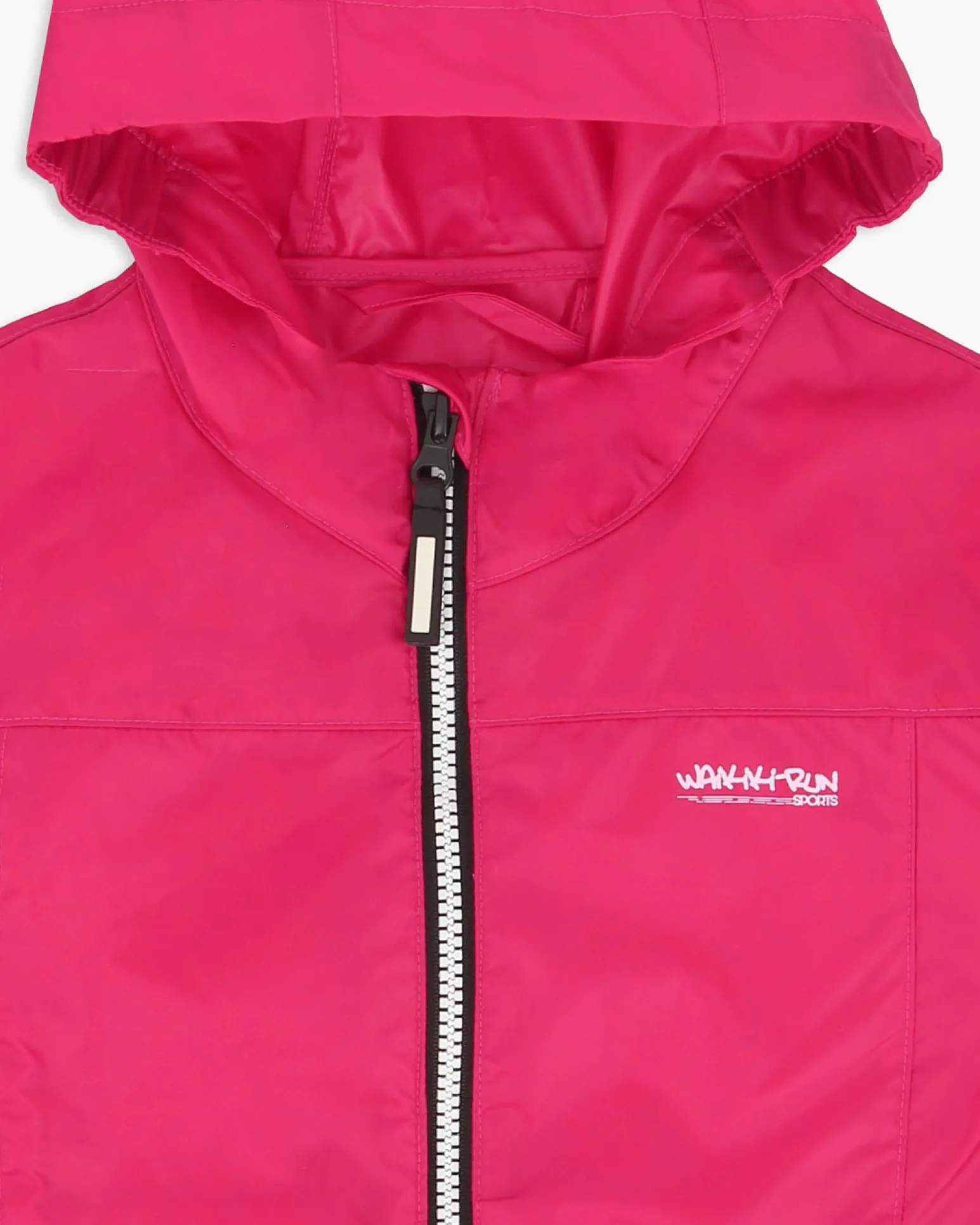 WAIKIKI RUN- K-WAY CON CAPPUCCIO BIMBA FUXIA CON DETTAGLI BIANCHI E NERI - IDRO