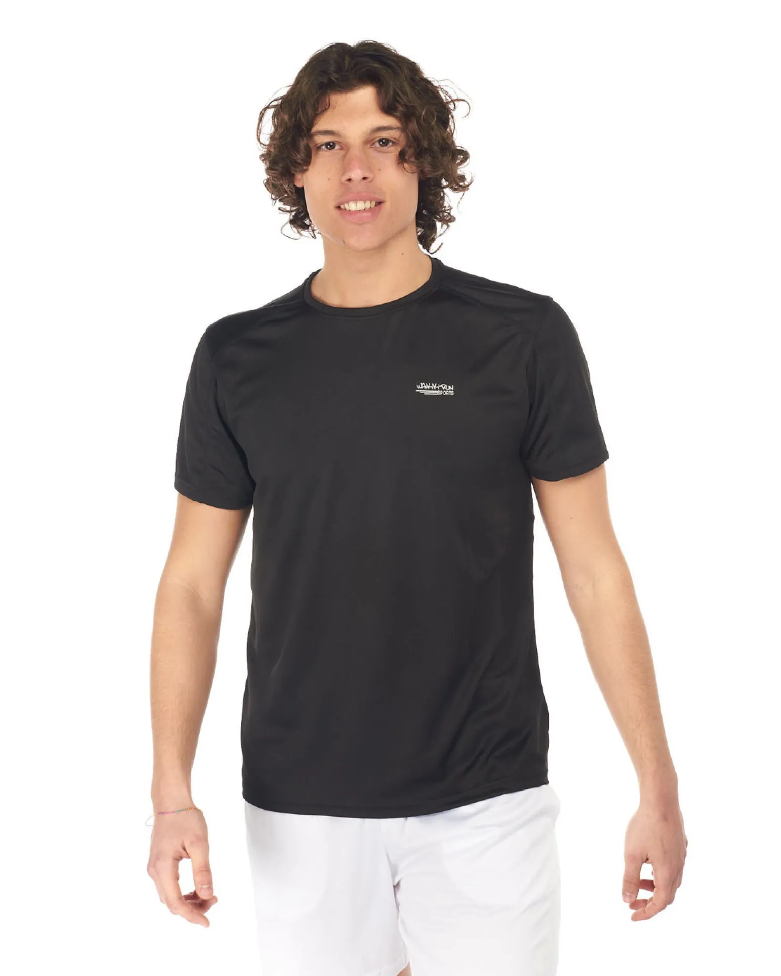 WAIKIKI RUN - T-SHIRT MEZZA MANICA SPORTIVA NERA DA UOMO - ARGO
