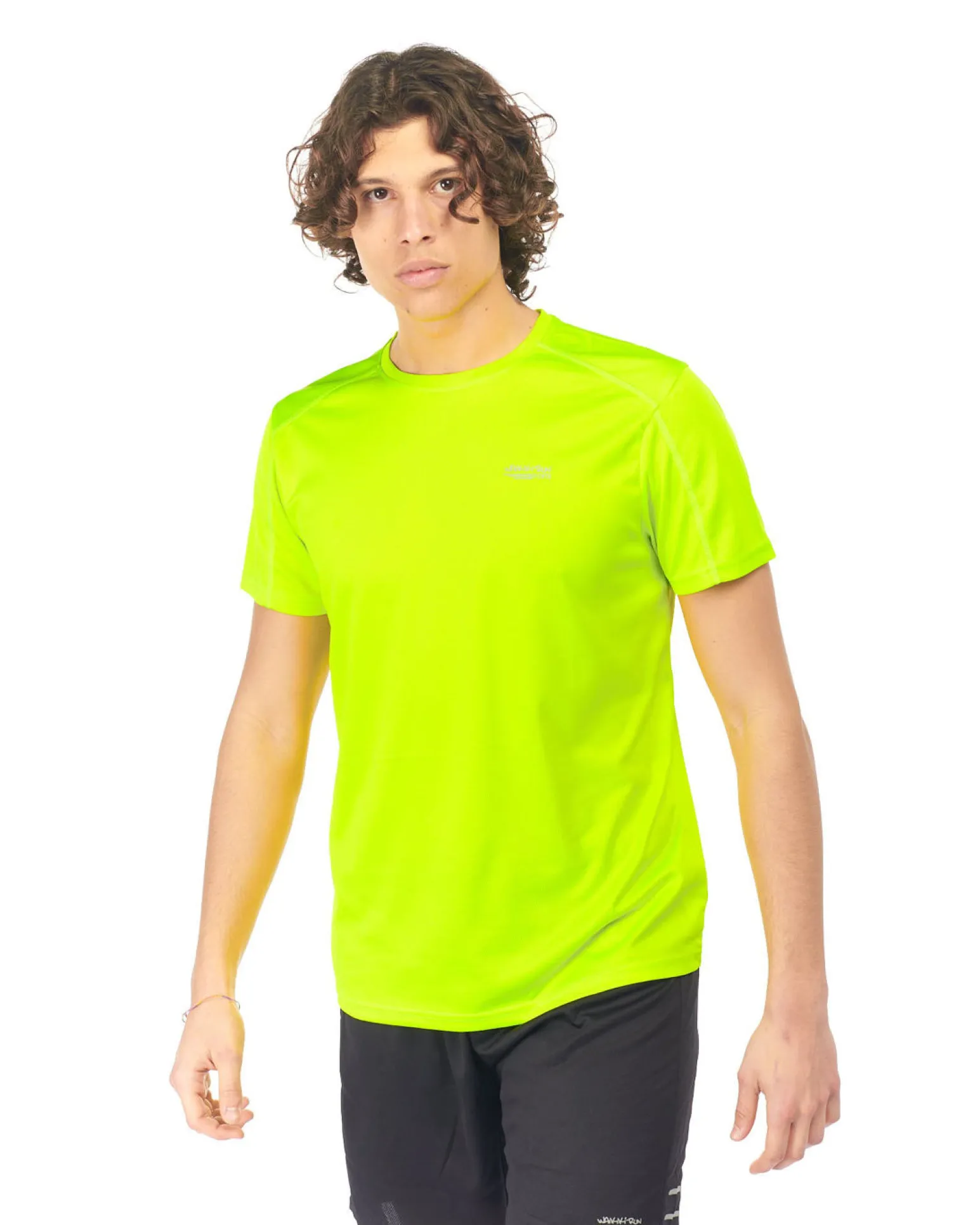 WAIKIKI RUN - T-SHIRT MEZZA MANICA SPORTIVA GIALLO FLUO DA UOMO - ARGO