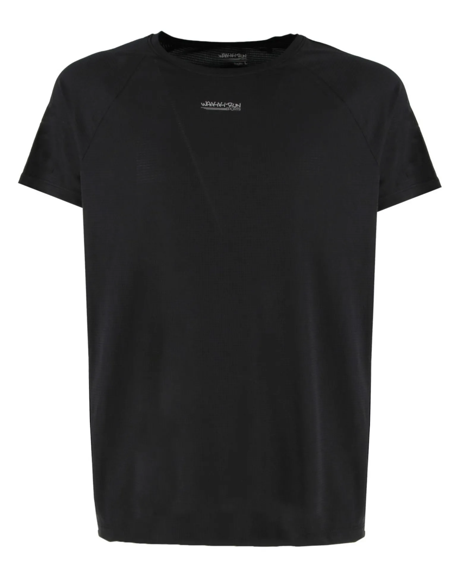 WAIKIKI RUN - T-SHIRT SPORTIVA JAQUARD WAFFLE IN MESH TRASPIRANTE NERA DA UOMO - PEPE