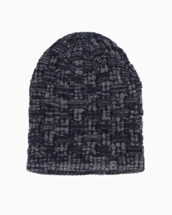 WAMPUM - Cuffia blu a maglia con interno rifinito in pelliccia