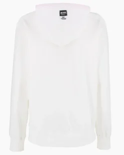 XTREME BOXING - Felpa con cappuccio e zip completa panna da donna in cotone