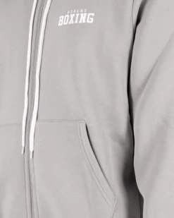 XTREME BOXING - FELPA GRIGIA DA UOMO CON ZIP E CAPPUCCIO