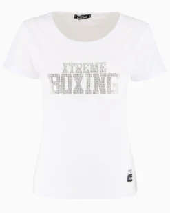 XTREME BOXING - TSHIRT BIANCA DA DONNA CON LOGO STRASS