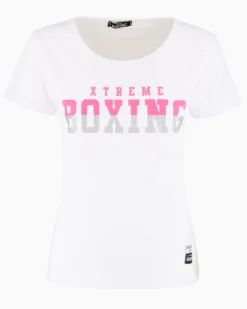 XTREME BOXING - TSHIRT BIANCA DA DONNA CON LOGO GLITTER