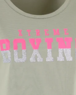 XTREME BOXING - TSHIRT VERDE DA DONNA CON LOGO GLITTER