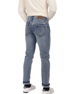 YELLOW DOG - JEANS MALTINTO 5 TASCHE CON RISVOLTINO