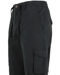 YELLOW DOG - Pantalone tasca america nero con coulisse