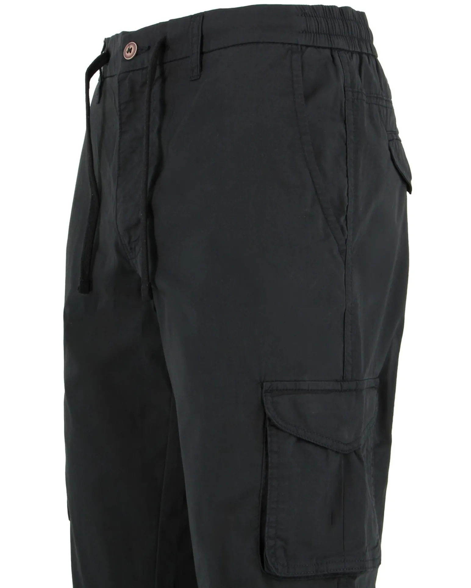 YELLOW DOG - Pantalone tasca america nero con coulisse