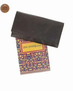 YOU YOUNG COVERI - Portafoglio verde in VERA PELLE con patta e doppia tasca posteriore