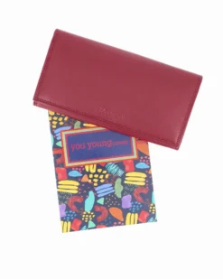 YOU YOUNG COVERI - Portafoglio rosso in VERA PELLE da donna con patta